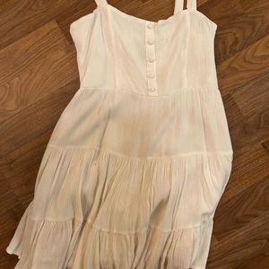 Cream sundress with buttons, and thin shoulder straps